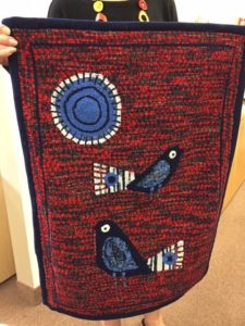 Clare Schreiber -- rug made from Garage Sale yarn