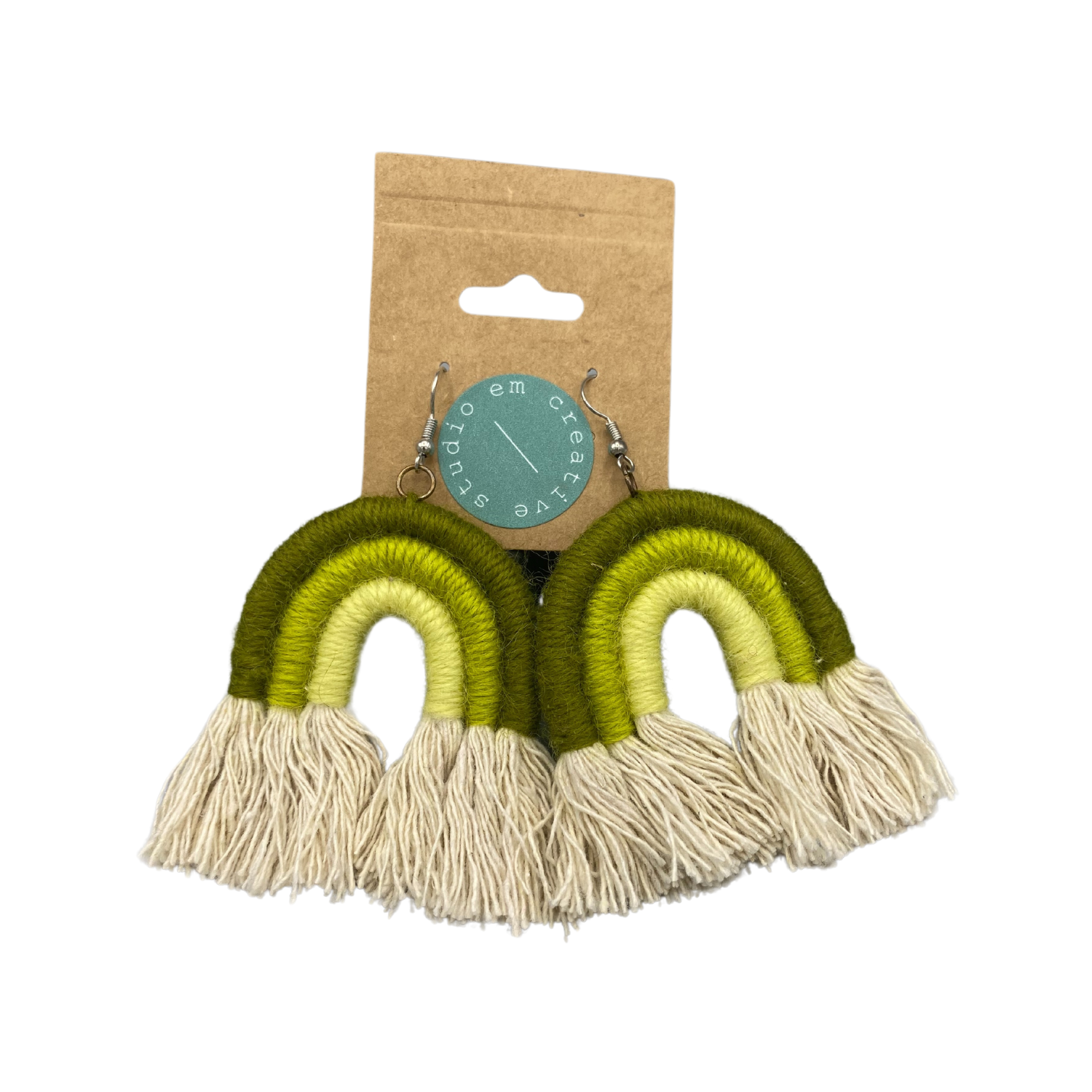 Emily Missaghi Yarn Earrings Rainbow