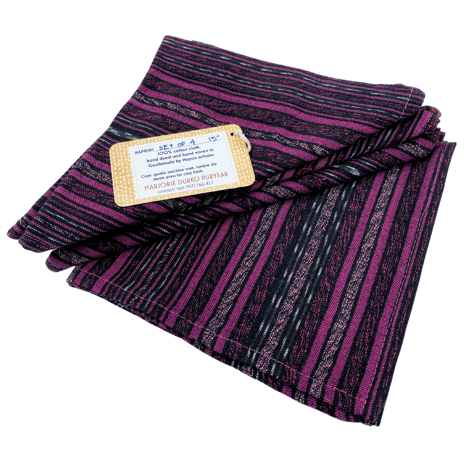 Marjorie Durko Puryear Set of 4 Maya Woven Napkins - Image 3