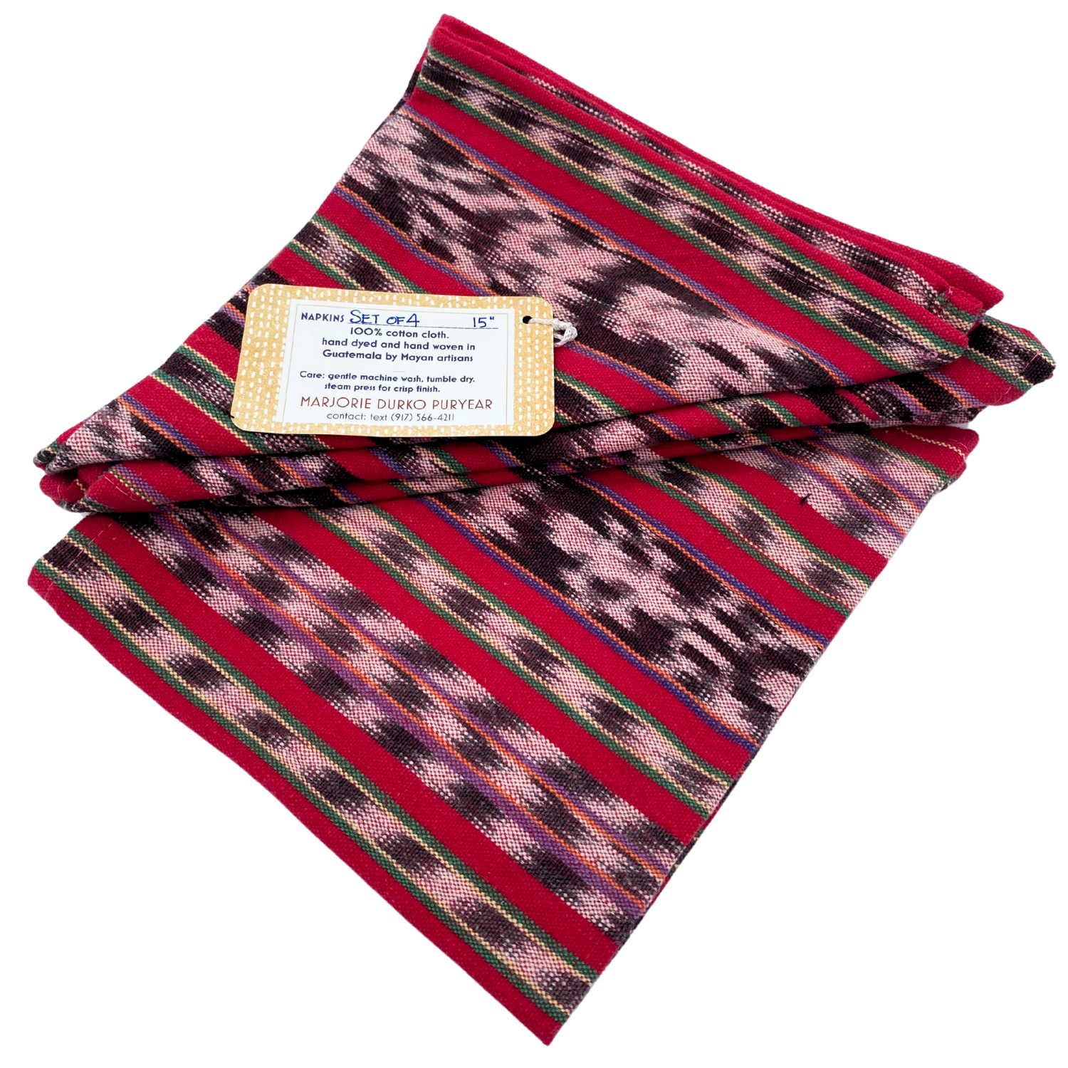 Marjorie Durko Puryear Set of 4 Maya Woven Napkins - Image 4