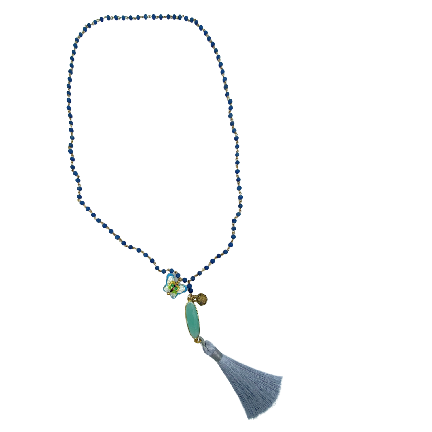 Robyne Robinson Necklace with Grey Silk Tassel