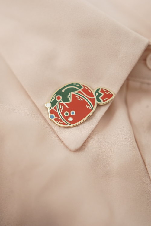 Justine Gilbuena Tomato Pin Cushion Enamel Pin - Image 2