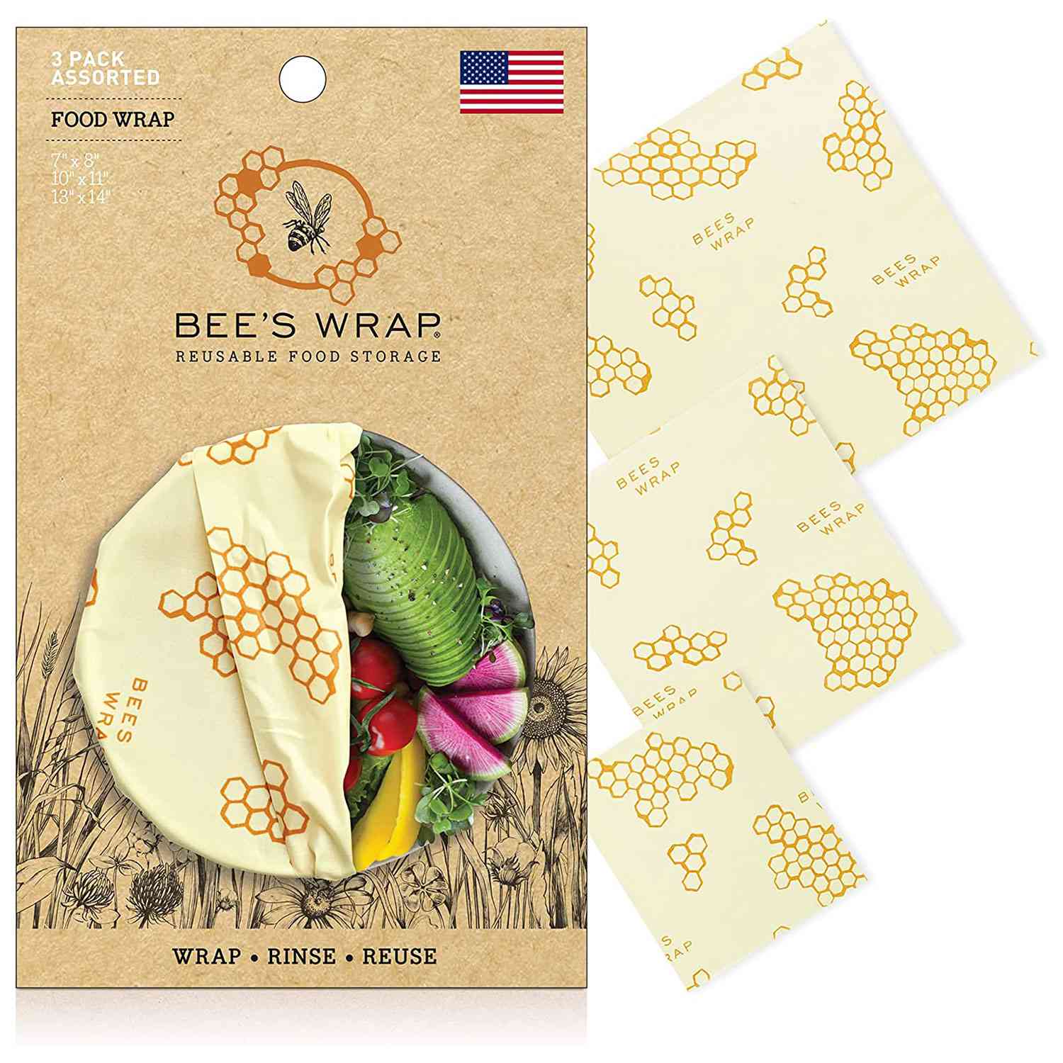 Bee's Wrap Assorted 3 Pack Honeycomb