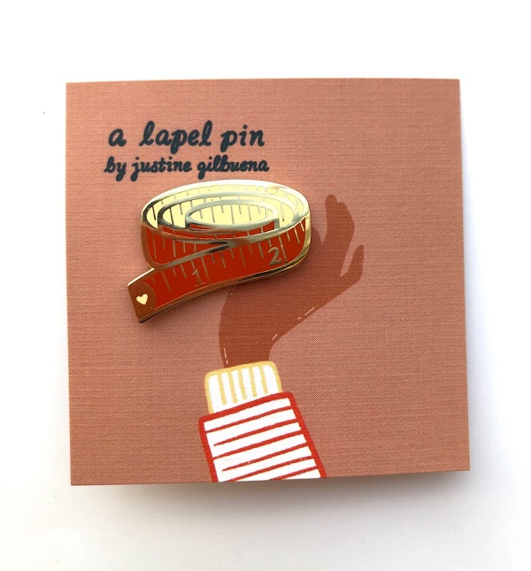 Justine Gilbuena Measuring Tape Enamel Pin