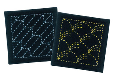 Sashiko Coaster Kit - Chevron & Wave