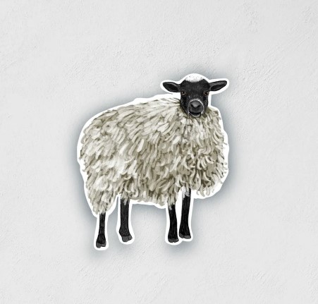 LRD Black and White Sheep Sticker