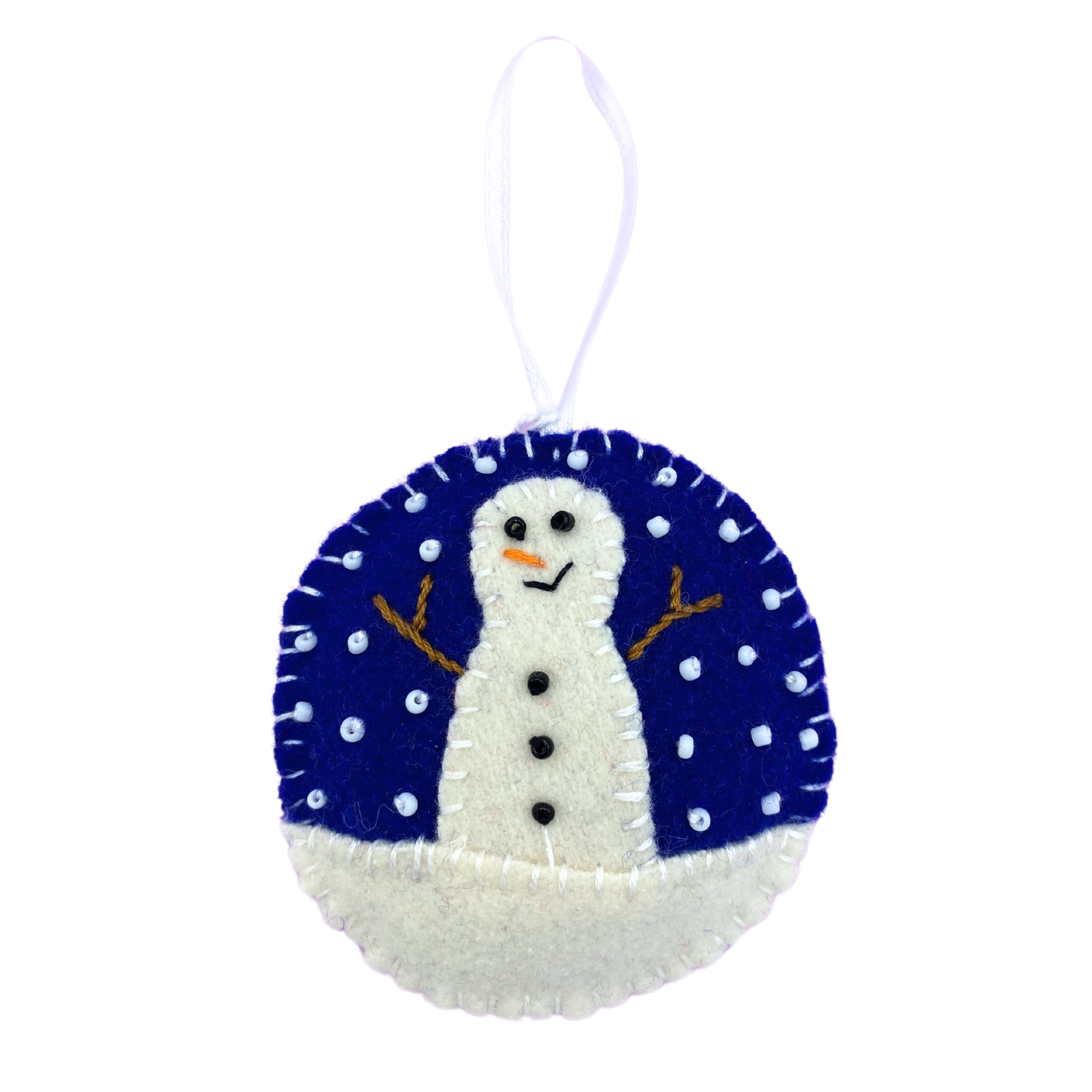 Bonnie Wedge Ornament Round Snowman