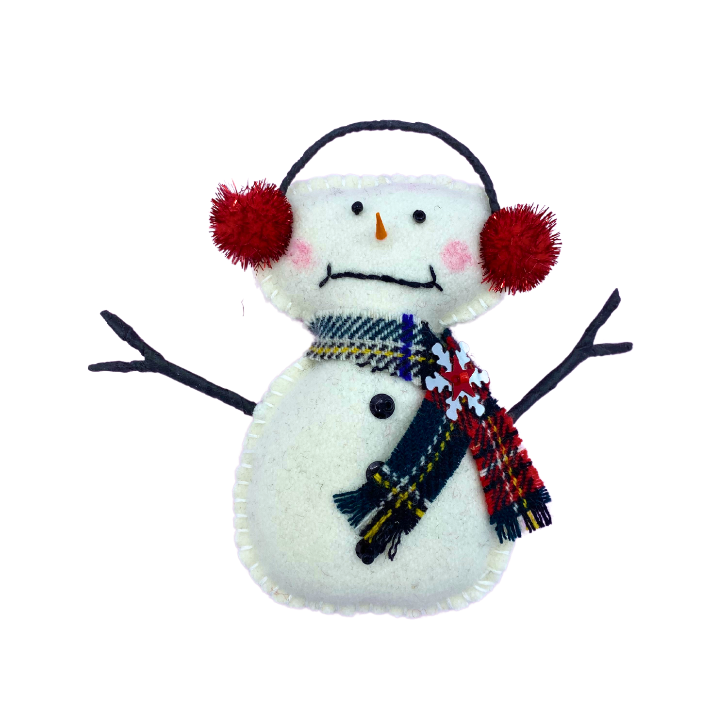 Bonnie Wedge Ornament Round Snowman