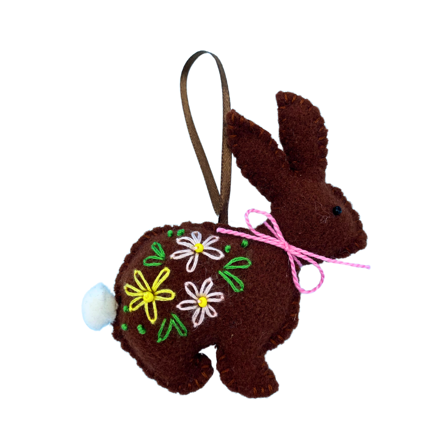 Bonnie Wedge Ornament Chocolate Rabbit