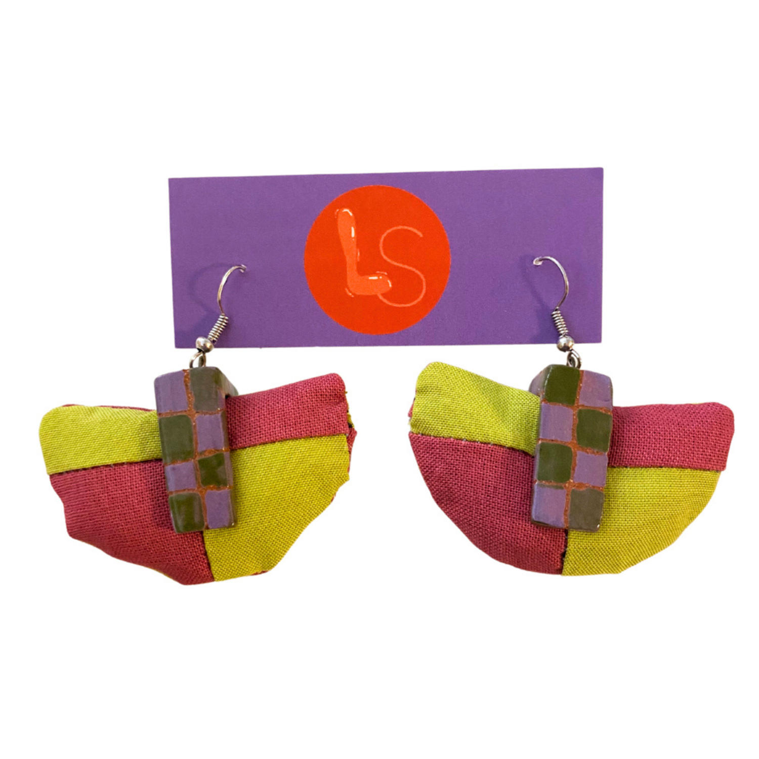 Liz Stensland Ceramic/Quilted Earrings
