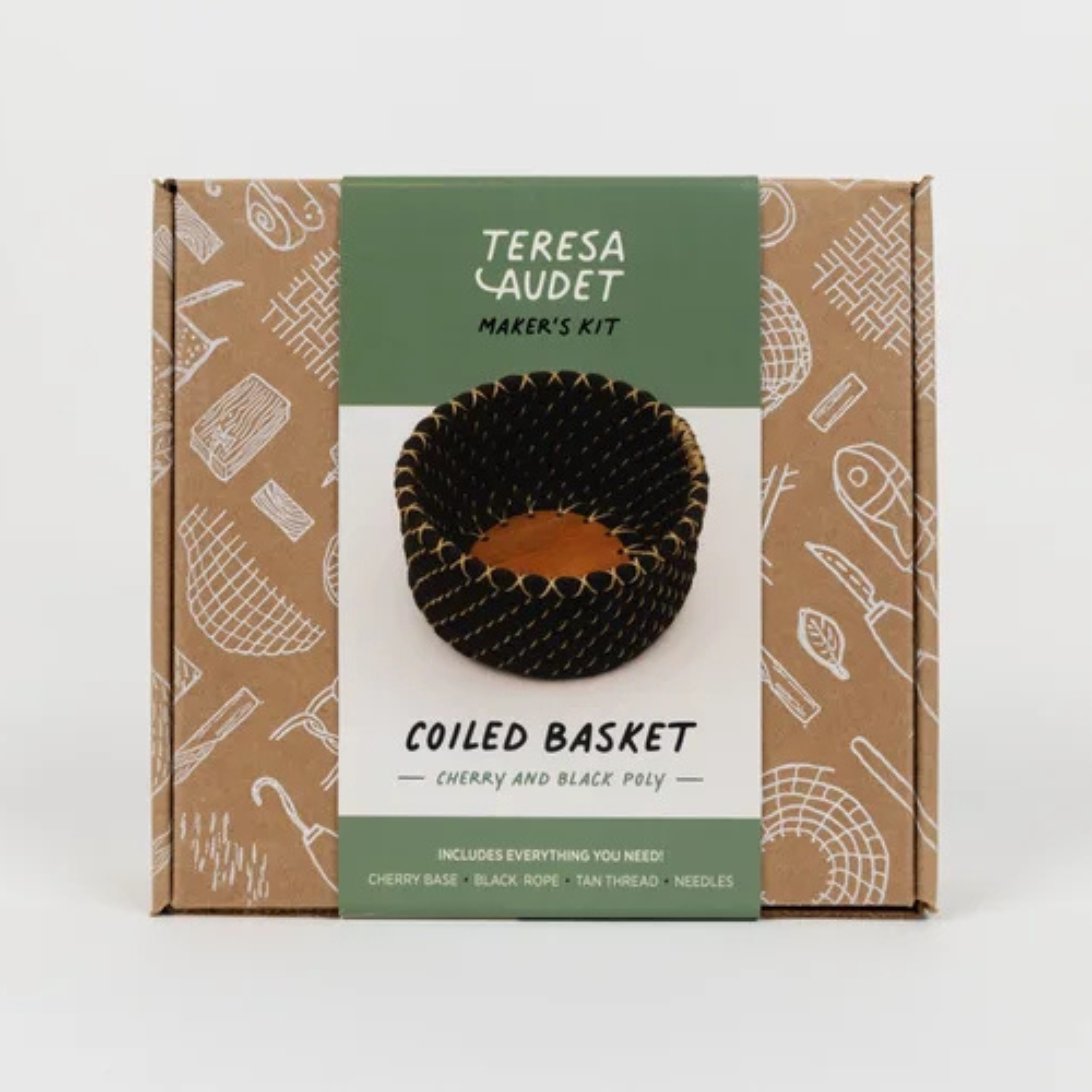 Coiled Basketry Kit- Cherry and Black Poly