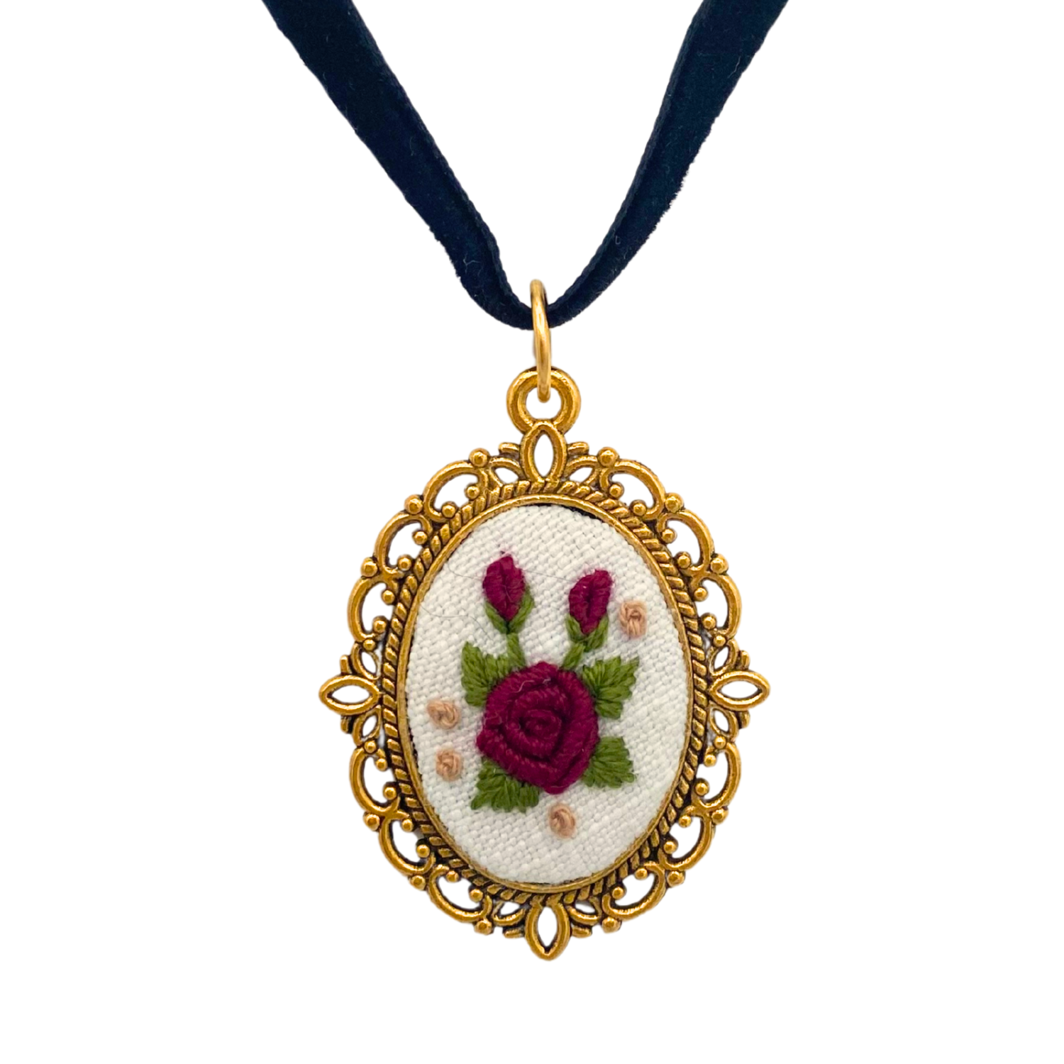 Laurel Tieman Embroidered Necklace