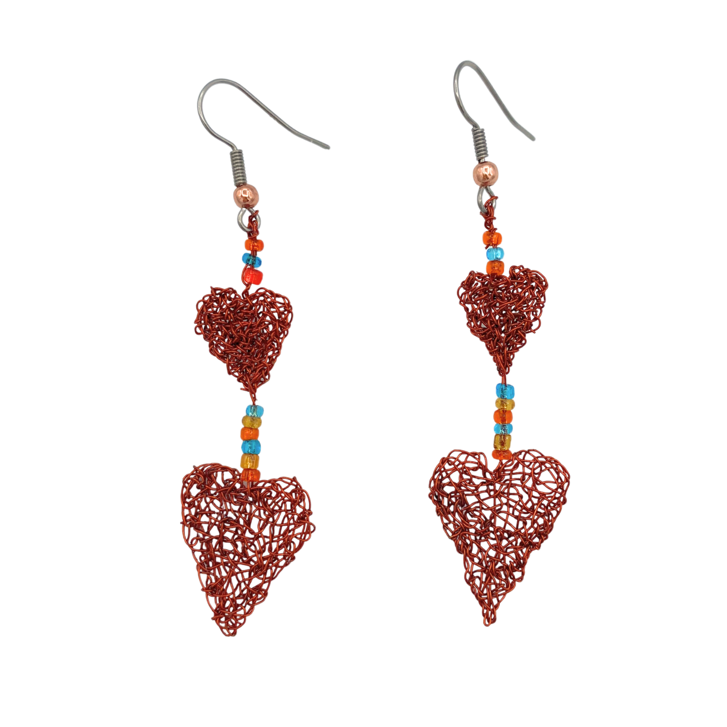 Karen Searle Double Heart Earrings