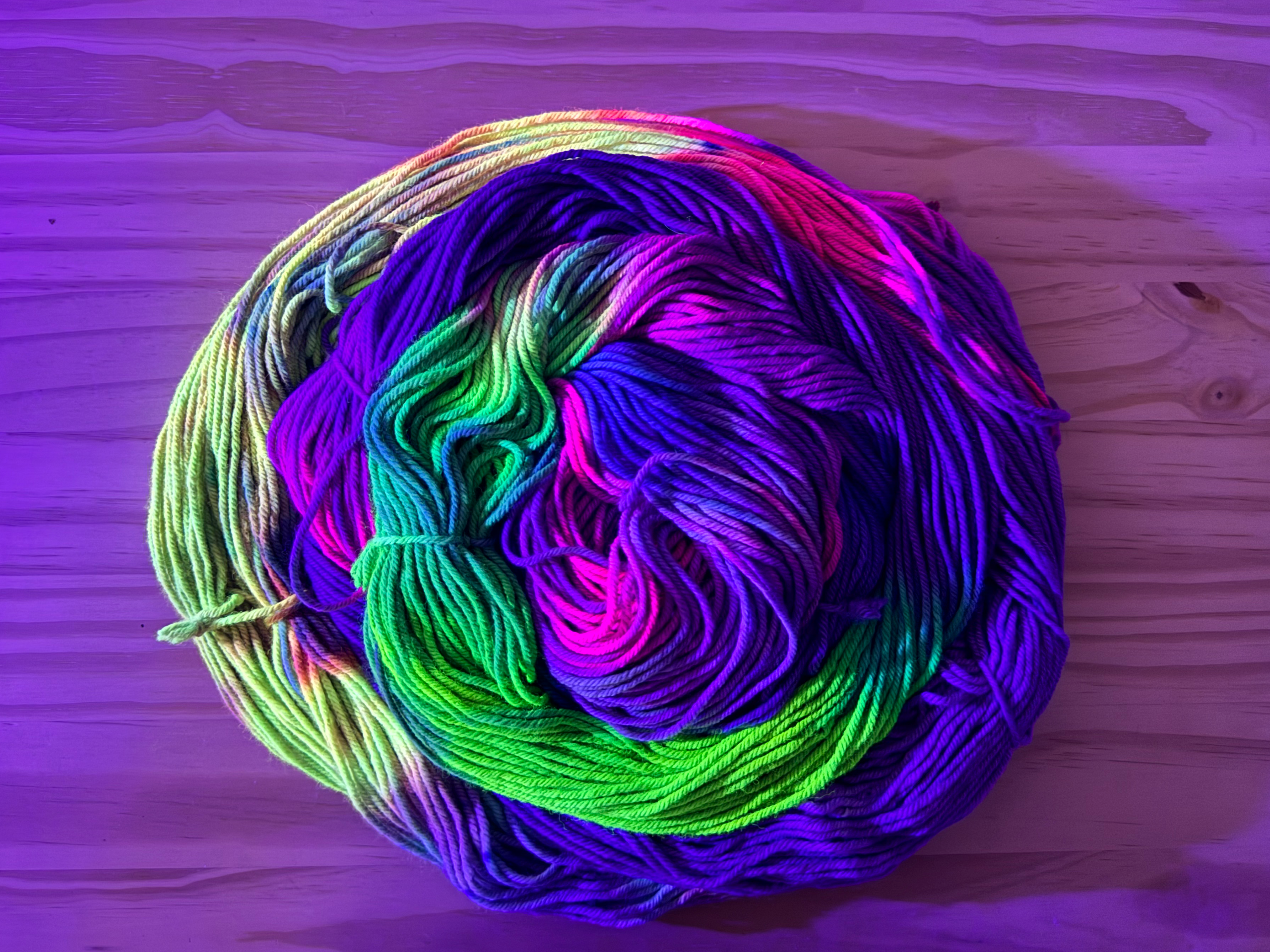 Blacklight Dyed Yarn for Halloween - October 2026